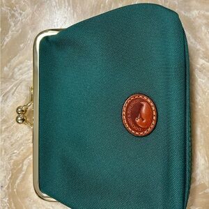 Dooney & Bourke Teal Clutch with Gold Frame